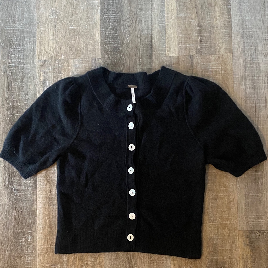Free People Black Knit Cardigan